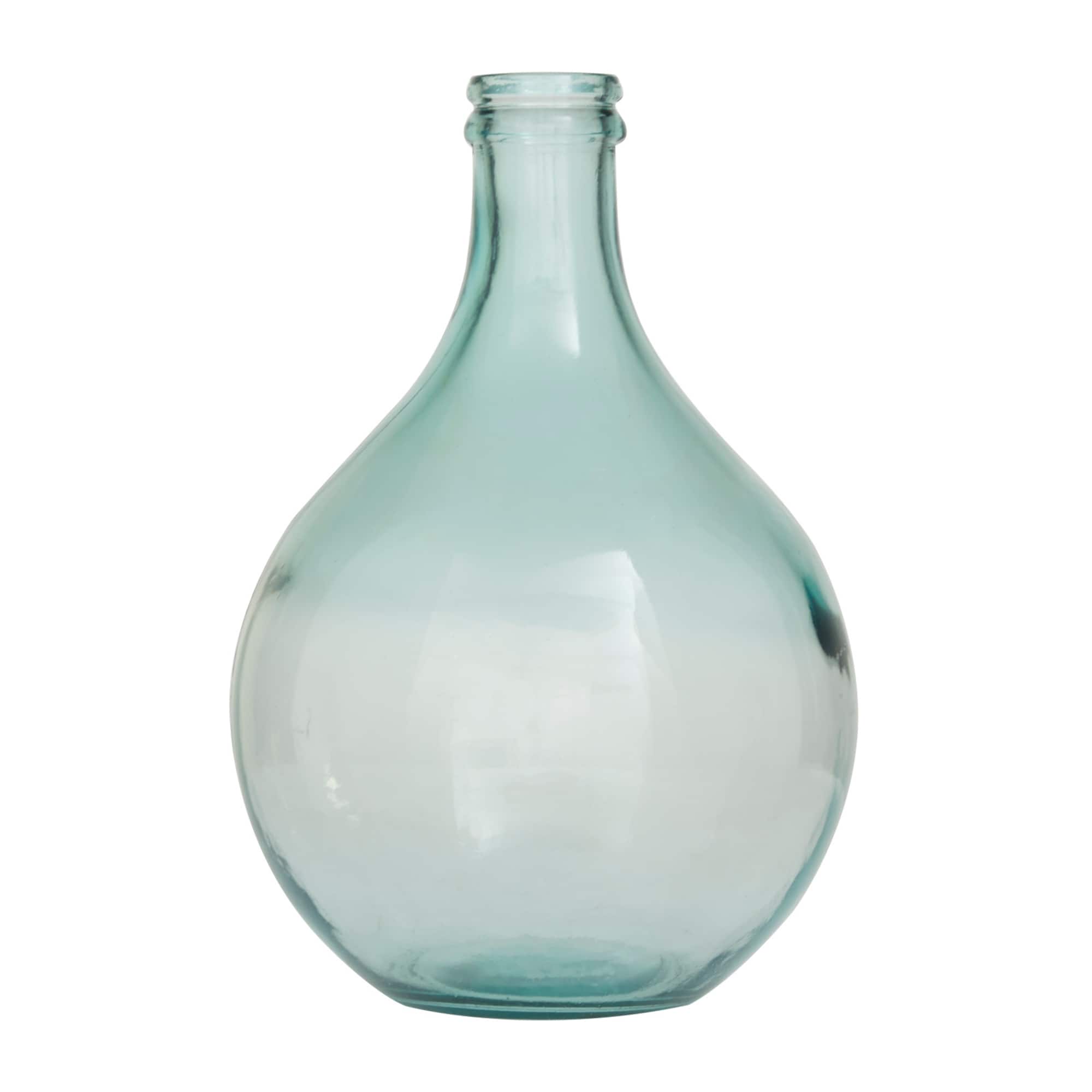 Blue Recycled Glass Handmade Spanish Vase 11" x 11" x 17"